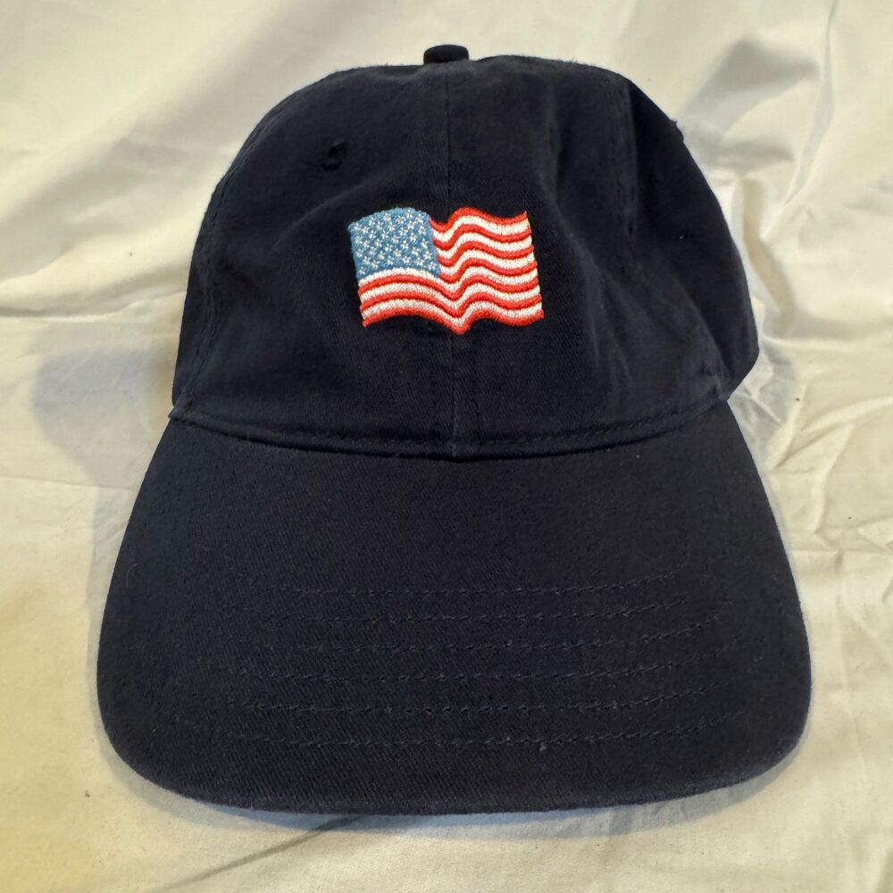 US American Flag Hat Navy Blue Embroidered Waving USA Patriotic Dad Cap Strapbac